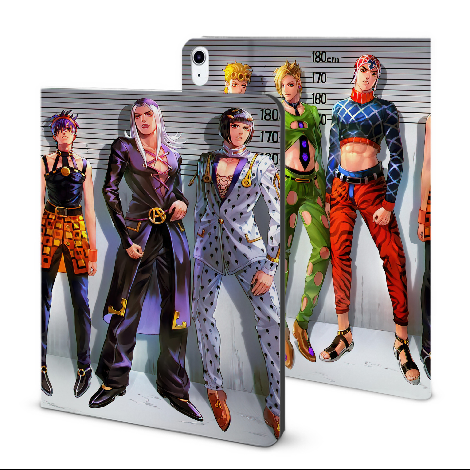 （画像用） ジョジョの奇妙な冒険 JoJo's Bizarre Adventure IPad ケース ブック型 PUレザー TPU 耐衝撃 軽量 薄型 ペン収納なし 全面保護 IPad 各モデル対応